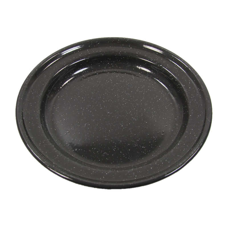 Assiette, émaillée, noire