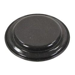 Assiette, émaillée, noire
