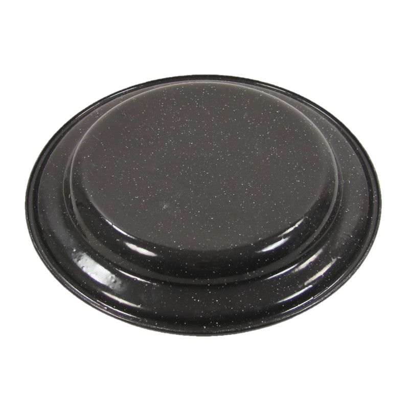 Plate, Metal enameled, Black