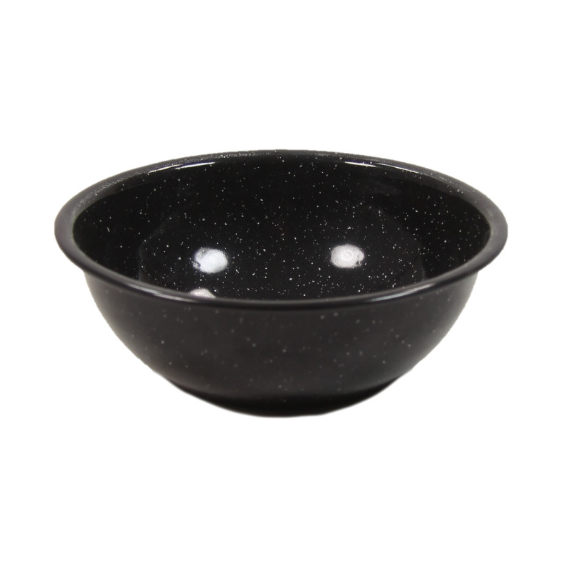 Bowl, Metal enameled, Black