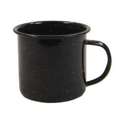 Cup, Enameled metal, Black