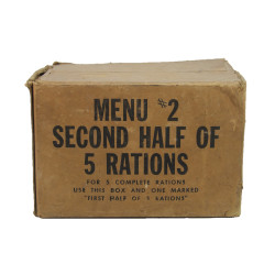 Cardbox, Ration, 2nd Half of 5 rations 10 in 1, Menu N° 2