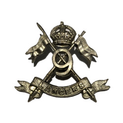Insigne de col, Officier, 9th Queen's Royal Lancers, Afrique du Nord & Italie