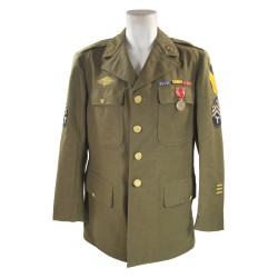 Coat, Wool, Serge, OD, Technician 4th Grade, 1st Cavalry Division, PTO