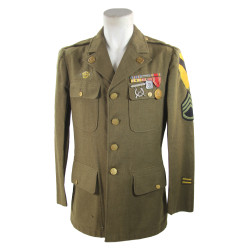 Coat, Wool, Serge, OD, Staff Sergeant, 1st Cavalry Division, PTO