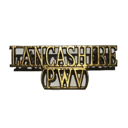 Title en laiton, South Lancashire Regiment (The Prince of Wales's Volunteers), WWI