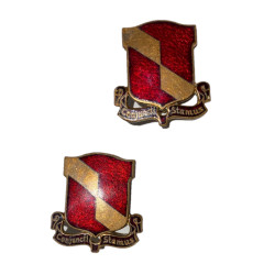 Distinctive Insignias, Pair, Battery C, 27th Armored Field Artillery Battalion, 1st Armored Division, North Africa, Italy
