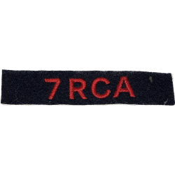 Title, 7th Field Regiment, Royal Canadian Artillery