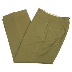 Trousers, Wool, Serge, OD, Size 32 x 31, 1942