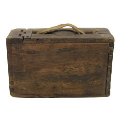 Boîte à munitions en bois, calibre .30, mitrailleuse Browning M1917, Normandie