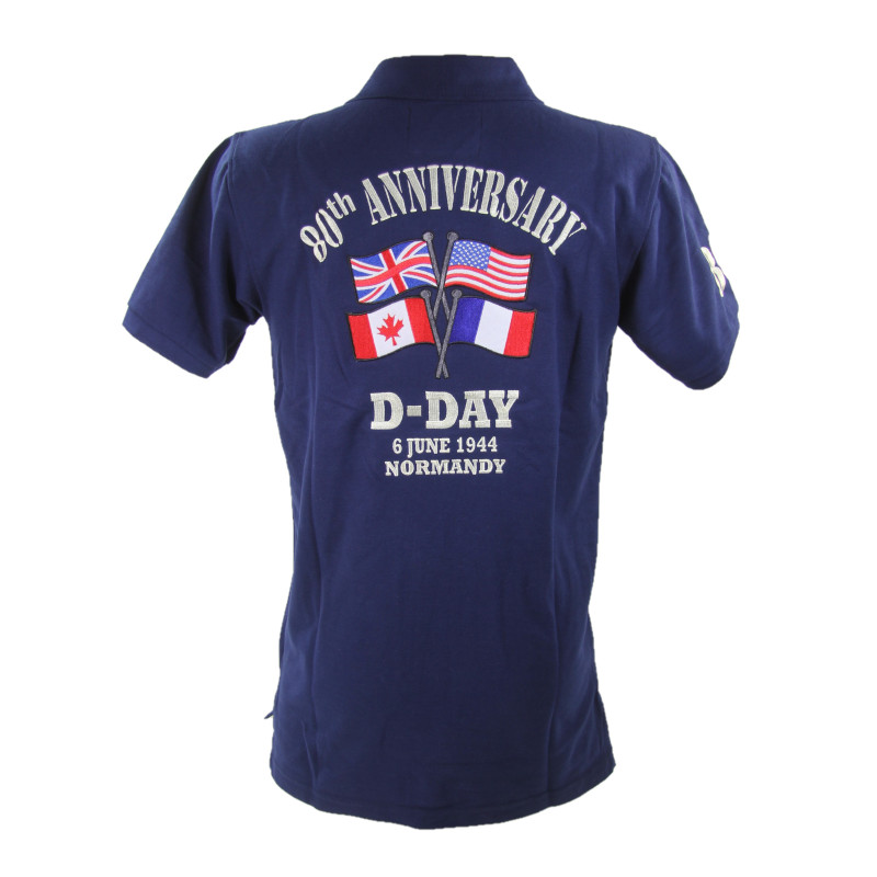 Shirt, Polo, Short-Sleeved, Navy Blue, 80th Anniversary of D-Day