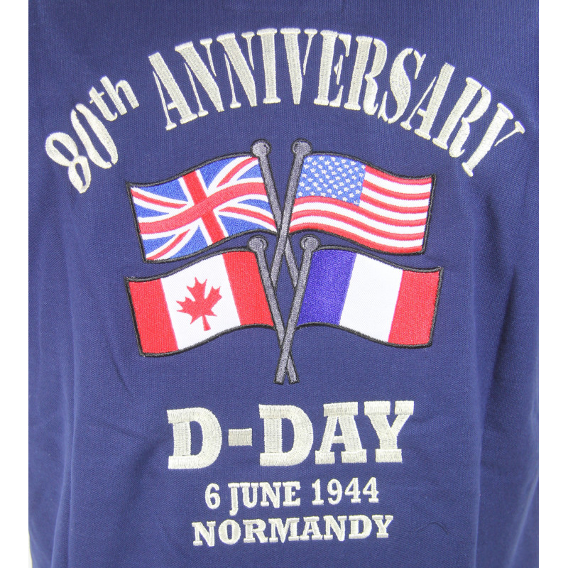 Polo bleu marine, 80e anniversaire du Débarquement