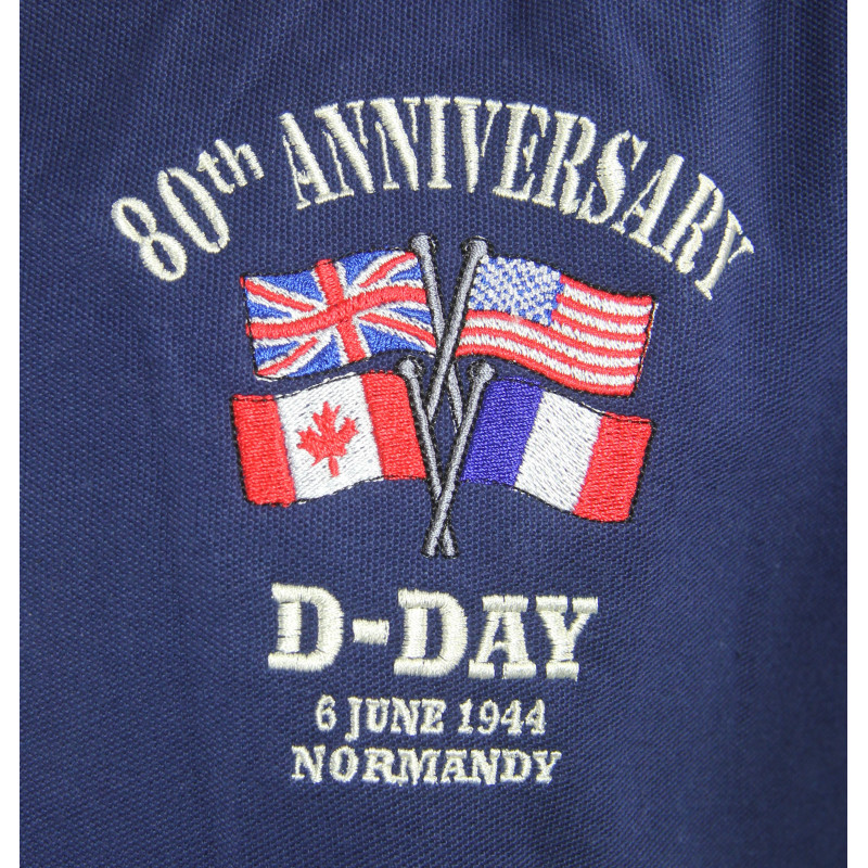 Polo bleu marine, 80e anniversaire du Débarquement