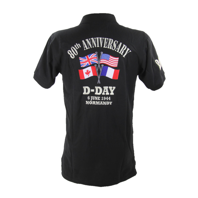 Shirt, Polo, Short-Sleeved, Black, 80th Anniversary of D-Day