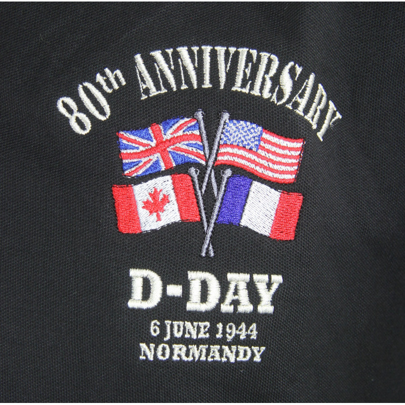 Shirt, Polo, Short-Sleeved, Black, 80th Anniversary of D-Day
