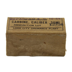 Boîte de cartouches, calibre .30 M1, Lake City ORD. Plant, Lot 12326, 1944