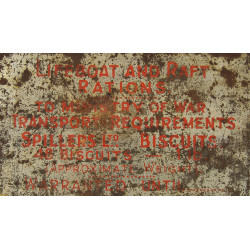 Boîte britannique, Lifeboat and Raft Rations, 48 biscuits, vide, Normandie