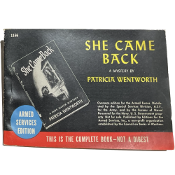 Novel, US Army, SHE CAME BACK, 1945