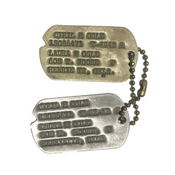 Dog Tags, S/Sgt. Cyril Ogle, Hq. Battery, 501st Arm. Field Art. Bn., 14th Arm. Div., MTO & ETO