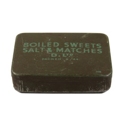 Tin, Boiled Sweets, Salt & Matches, British, February 1944