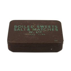 Tin, Boiled Sweets, Salt & Matches, British, January 1944