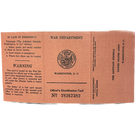 Card, Identification, U.S. Army, Officer
