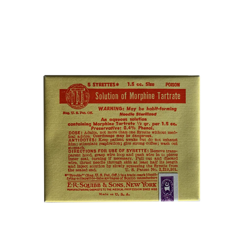Box, Solution of Morphine Tartrate