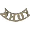 Brass title, The York Regiment, CEF, WWI