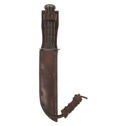 Couteau de combat, KA-BAR, USMC, avec fourreau en cuir