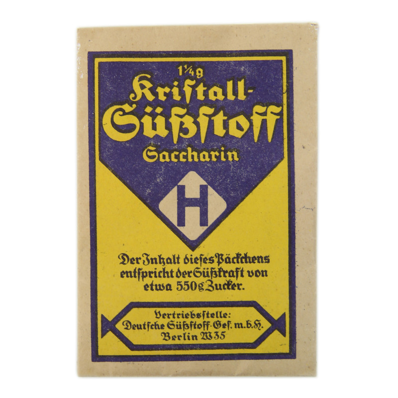 Packet, Sugar, German (Saccharin), Kristall Süßstoff