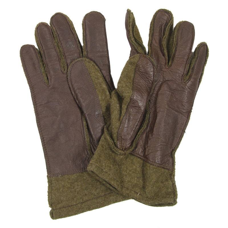 Gloves, Wool, with Leather Palm, US Army, Size 10, Super Glove Co.