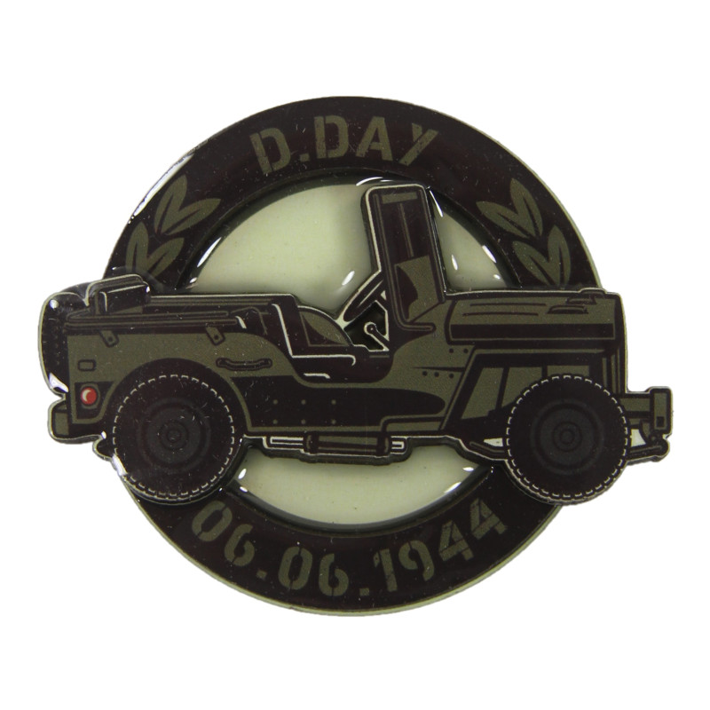 Magnet, Jeep D.Day 06.06.1944, rond, 3D