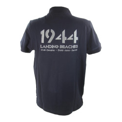 Polo marine, brodé D-DAY NORMANDY 1944 LANDING BEACHES