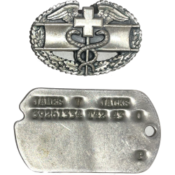 Badge, Combat Medic & Dog Tag, T/5 James Jacks