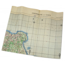 Carte de Normandie, Cherbourg & Caen, 1943