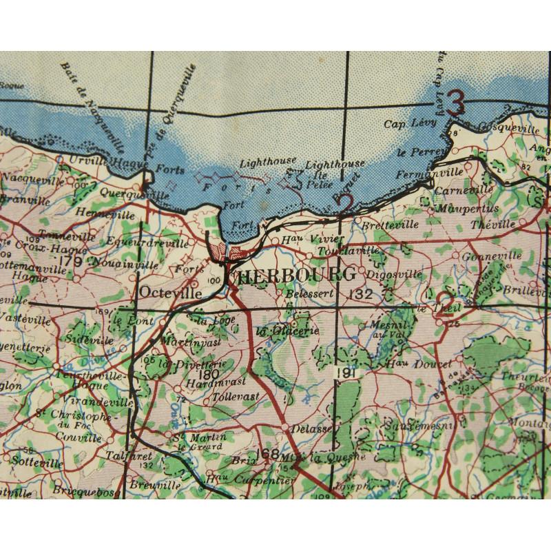 Map, War Office, Cherbourg & Caen, 1943, Utah Beach / Omaha Beach