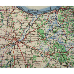 Carte de Normandie, Cherbourg & Caen, 1943