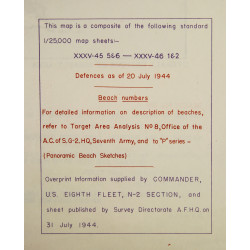 Carte, baie de Cavalaire, juillet 1944, TOP SECRET-BIGOT, opération Dragoon