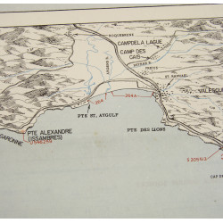 Carte, baie de Cavalaire, juillet 1944, TOP SECRET-BIGOT, opération Dragoon