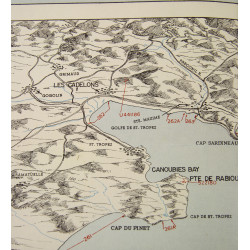 Carte, baie de Cavalaire, juillet 1944, TOP SECRET-BIGOT, opération Dragoon