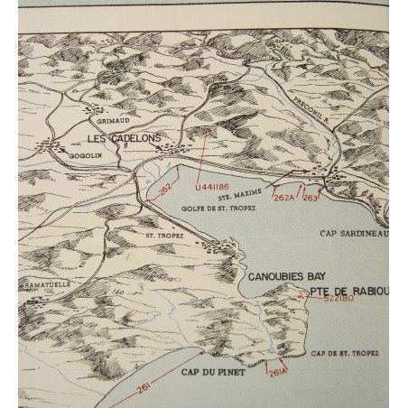 Map, Cavalaire Bay, July 1944, TOP SECRET-BIGOT, Operation Dragoon