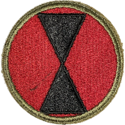 Insigne, 7th Infantry Division, dos vert, 1943