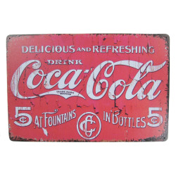 Sign, wood, Coca-Cola, Delicious and Refreshing