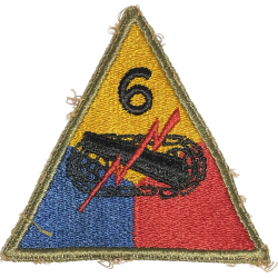 Insigne, 6th Armored Division, dos vert, 1943