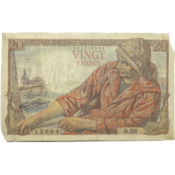 Billet, 20 francs français, 1942