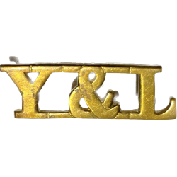 Title en laiton, The York & Lancaster Regiment, WWI
