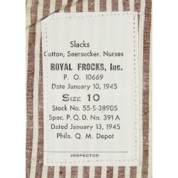 Slacks, Cotton, Seersucker, US Army Nurse Corps