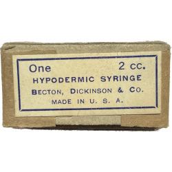 Seringue hypodermique, 2 cc, BECTON, DICKINSON & CO., Item 38440