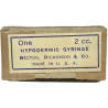 Seringue hypodermique, 2 cc, BECTON, DICKINSON & CO., Item 38440