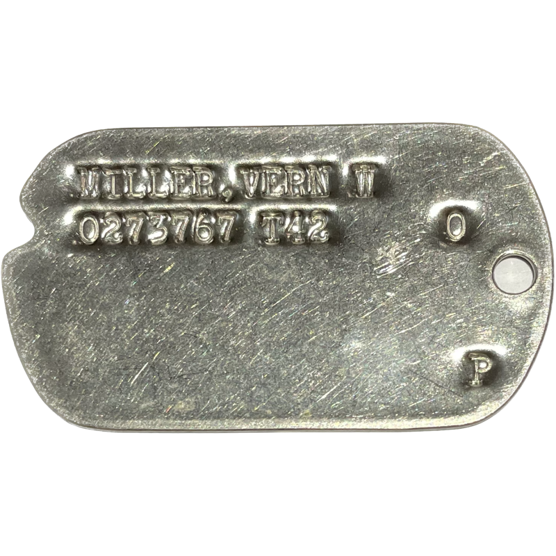 Dog Tag, Maj. Vern Miller, Medic, 41st Infantry Division, PTO